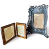 Image 3 : Five Decorative Photo Frames, Bowring, Floral Glass, Abalone Shell & Ornate Relief (11 in.)