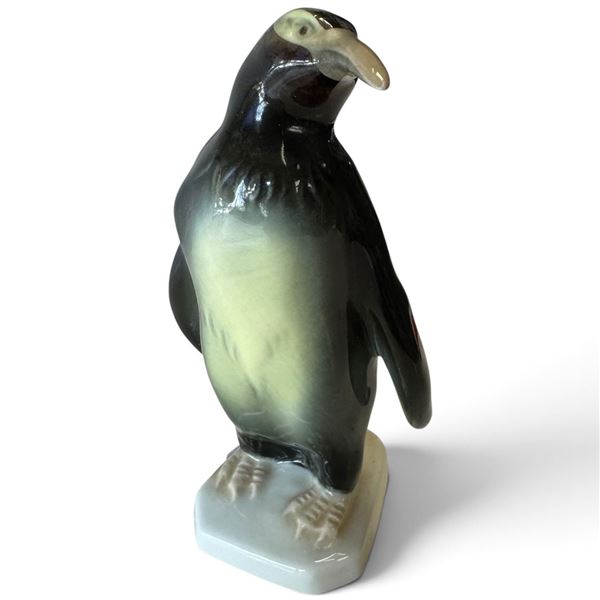 Royal Dux Bohemia Glazed Porcelain Penguin Figurine, Czech Republic - 7" tall