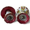 Image 3 : 2 Vintage Moser White Cased Cranberry Glass Boudoir Lamps (5.25 in.)