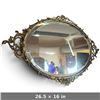 Image 3 : Early-Mid-20th C. Bronze-Tone Cast Ornate Oval Beveled Wall Mirror (26.5 x 16 in.)