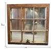 Image 2 : Vintage Wooden Nine-Light Window Sash Converted to Mirror - Metal Latch (L 28 x H 27.5 in.)
