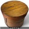 Image 3 : Large Cylindrical Bentwood Storage Box with Fitted Lid (17 in. H x 14 in. diameter)
