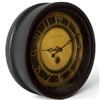 Image 2 : Sterling & Noble Mfg. No. 9 Black & Brass-Tone Reproduction Wall Clock (9 in.)