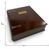 Image 2 : Book-Form Wooden Keepsake Box, Brass Plaque (12 x 14.5 x 3.5 in.)