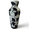 Image 1 : Gallé-Style Black & Frosted White Cameo Glass Ginkgo Leaf Vase (10 in.)