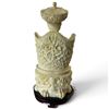Image 2 : Chinese-Style Ivory-Tone Carved Seated Emperor Figure on Wood Base (12 in.)