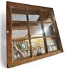Image 3 : Rustic Nine-Pane Wood Window-Frame Wall Mirror, Brown Finish (28 x 27.5 in.)