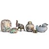 Image 1 : Mixed 6-Piece Asian Ceramic Collection, Satsuma & Kaga Kutani Marks (7 in.)