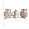 Image 2 : Three-Piece Floral Glazed Ceramic Vase & Coffee Pot Group (Tallest 9.75 in.)