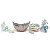 Image 1 : Coastal Decor Group with Mermaid Figures, Shell Bowls & Art Glass Centerpiece (8 in.)