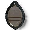 Image 1 : Early 20th Century Ornate Cast Bronze Oval Beveled Wall Mirror (7.5 x 10.5 in.)