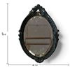 Image 2 : Early 20th Century Ornate Cast Bronze Oval Beveled Wall Mirror (7.5 x 10.5 in.)