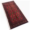 Image 1 : Torkaman 21 Red Hand-Knotted Wool Rug with Geometric Design 42 x 90 cm