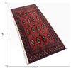 Image 2 : Torkaman 21 Red Hand-Knotted Wool Rug with Geometric Design 42 x 90 cm