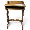Image 1 : Scalloped Oak Console Table with Open Shelf & Gallery (L 22 x H 30 x D 14 in.)