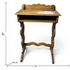 Image 2 : Scalloped Oak Console Table with Open Shelf & Gallery (L 22 x H 30 x D 14 in.)