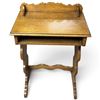 Image 3 : Scalloped Oak Console Table with Open Shelf & Gallery (L 22 x H 30 x D 14 in.)