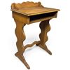 Image 4 : Scalloped Oak Console Table with Open Shelf & Gallery (L 22 x H 30 x D 14 in.)