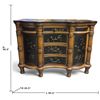 Image 2 : Floral-Decorated Serpentine Cabinet with Black Marble Top (50.5 x 20.5 x 36.5 in.)