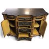 Image 4 : Floral-Decorated Serpentine Cabinet with Black Marble Top (50.5 x 20.5 x 36.5 in.)