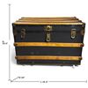 Image 2 : Black Canvas-Wrapped Steamer Trunk on Castors with Fitted Interior (34.5 x 20 x 24.5 in.)