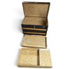Image 4 : Black Canvas-Wrapped Steamer Trunk on Castors with Fitted Interior (34.5 x 20 x 24.5 in.)