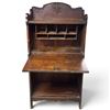 Image 4 : Carved Oak Fall-Front Secretary Desk with Pigeonholes (25.75 X 17 X 51.5 in.)
