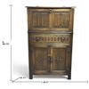 Image 2 : Jacobean Revival Carved Wood Cocktail Cabinet, Mirrored Interior (L 29.5 x H 48.75 x D 17 in.)