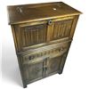 Image 5 : Jacobean Revival Carved Wood Cocktail Cabinet, Mirrored Interior (L 29.5 x H 48.75 x D 17 in.)