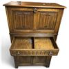 Image 6 : Jacobean Revival Carved Wood Cocktail Cabinet, Mirrored Interior (L 29.5 x H 48.75 x D 17 in.)