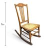 Image 2 : Traditional Wood Slat-Back Rocking Chair with Woven Cane Seat (35.5 in.)