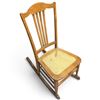 Image 3 : Traditional Wood Slat-Back Rocking Chair with Woven Cane Seat (35.5 in.)
