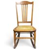 Image 4 : Traditional Wood Slat-Back Rocking Chair with Woven Cane Seat (35.5 in.)