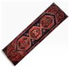 Image 3 : Hamedan Hand-Knotted Wool Persian Runner Rug 9.2 x 2.8 ft Geometric Design