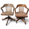 Image 1 : Two Oak Swivel Office Armchairs, One Brooks-Corning Labeled, Vancouver B.C.