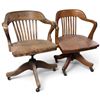 Image 2 : Two Oak Swivel Office Armchairs, One Brooks-Corning Labeled, Vancouver B.C.