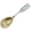 Image 1 : 1946 Swedish Solid Silver Sami 8.25" Serving Spoon - Engraved with Sami Person and Reindeer - JO mak