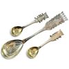Image 1 : 3 x 1968 Gesons Swedish Solid Silver Sami Spoons - Engraved with Sami Designs - Total weight: 56 gra