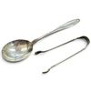 Image 1 : International Sterling "Prelude" Sugar Tongs & Small Sauce (Engraved 25th Anniversary) * Total Weigh