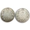 Image 1 : Two 1916 Canadian Silver 50¢ Coins - .925 Sterling Silver King George V Coins - Circulated