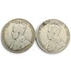 Image 2 : Two 1916 Canadian Silver 50¢ Coins - .925 Sterling Silver King George V Coins - Circulated