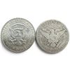 Image 1 : 2 US  Silver Half Dollar Coins - 90% Silver - (1907 and 1964) - Circulated