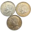 Image 2 : 3 US 1960s Kennedy Silver Half Dollar Coins - 40% Silver - ( 2 x 1967 & 2 x 1968) -Circulated