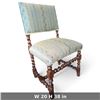 Image 2 : Jacobean-Style Barley-Twist Upholstered Side Chair (W 20 x H 38 x D 18 in.)