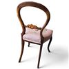 Image 3 : Victorian-Style Carved Wood Balloon-Back Side Chair with Floral Needlework Seat (33 in.)