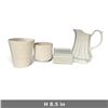 Image 2 : White Glazed Ceramic Pitcher, Planters & 12 Square Dishes (Pitcher 8.5 in.)