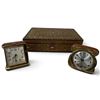 Image 4 : Mixed Decorative Arts with Westclox Clocks, Inlaid Boxes, Suribachi, Mirror & Bookends