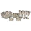 Image 2 : 10-Piece Cut Glass Tableware Group with Goblets, Bowls & Ring Holders