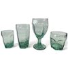 Image 3 : Approx. 48-Piece Green-Tinted Textured Glass Drinkware Group with Tumblers & Goblets