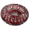 Image 4 : 9-Piece Ruby & Amber Iridescent Glass Decorative Tableware Group (10.5 in.)